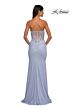 La Femme 33031 Illusion Corset Slit Skirt Strapless Dress