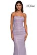 La Femme 33033 Ruched Corset Strapless Metallic Dress