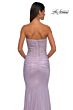 La Femme 33033 Ruched Corset Strapless Metallic Dress