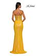 La Femme 33034 Cowl Neck Illusion Back Metallic Dress