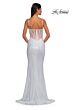 La Femme 33034 Cowl Neck Illusion Back Metallic Dress