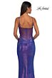 La Femme 33034 Cowl Neck Illusion Back Metallic Dress