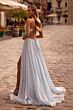 La Femme 33043 High Slit Surplice Bodice Lace-Up Dress