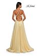 La Femme 33043 High Slit Surplice Bodice Lace-Up Dress