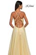 La Femme 33043 High Slit Surplice Bodice Lace-Up Dress