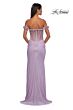 La Femme 33044 Floral Off The Shoulder Metallic Corset Dress