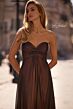 La Femme 33047 Strapless Sweetheart Neckline Metallic Dress