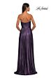 La Femme 33047 Strapless Sweetheart Neckline Metallic Dress