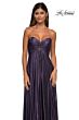 La Femme 33047 Strapless Sweetheart Neckline Metallic Dress