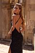 La Femme 33067 Exposed Back Plunging Neck Embellished Dress