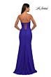 La Femme 33069 Ruched Bust Strapless Lace Dress