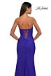 La Femme 33069 Ruched Bust Strapless Lace Dress