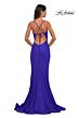 La Femme 33080 Cutaway Slit V-Neck Lace-Up Dress