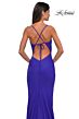 La Femme 33080 Cutaway Slit V-Neck Lace-Up Dress