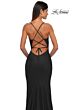 La Femme 33080 Cutaway Slit V-Neck Lace-Up Dress
