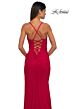 La Femme 33103 Surplice Bodice High Slit Lace-Up Dress