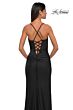 La Femme 33103 Surplice Bodice High Slit Lace-Up Dress