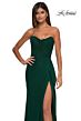 La Femme 33116 High Slit Strapless Ruched Dress