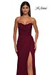 La Femme 33116 High Slit Strapless Ruched Dress