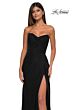 La Femme 33116 High Slit Strapless Ruched Dress