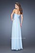 La Femme 20143 Powder Blue Ruched Bodice Slim Dress