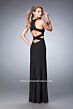 La Femme 22206 Black Halter Neckline Slim Dress