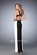 La Femme 22310 Black Ivory Jersey Fitted Dress