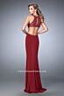 La Femme 22469 Keyhole Back Halter Neckline Dress