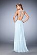 La Femme 22897 Chiffon Skirt Cutout Back A-Line Dress