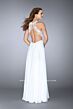 La Femme 23704 Cutout Back Jewel Neckline A-Line Dress