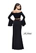 La Femme 25261 Bell Sleeve Off The Shoulder Slim Dress