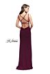 La Femme 25648 Dark Berry Double Strap Slim Dress