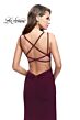 La Femme 25648 Dark Berry Double Strap Slim Dress