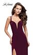 La Femme 25648 Dark Berry Double Strap Slim Dress