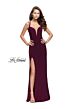 La Femme 25648 Dark Berry Double Strap Slim Dress