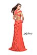 La Femme 25971 Hot Coral Ruffle Tail Slim Dress