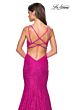 La Femme 27623 Hot Pink Sweetheart Neckline Lace Dress