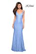 La Femme 27623 Hot Pink Sweetheart Neckline Lace Dress