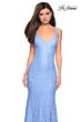 La Femme 27623 Hot Pink Sweetheart Neckline Lace Dress