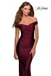La Femme 28450 Dark Berry Off The Shoulder Dress