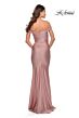 La Femme 28450 Dark Berry Off The Shoulder Dress