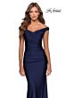 La Femme 28450 Dark Berry Off The Shoulder Dress