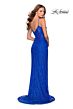 La Femme 28576 Royal Blue Spaghetti Strap Slim Dress