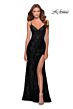 La Femme 28576 Royal Blue Spaghetti Strap Slim Dress