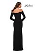 La Femme 29377 Black Long Sleeve Off The Shoulder Dress