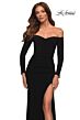 La Femme 29377 Black Long Sleeve Off The Shoulder Dress