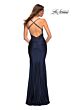 La Femme 30521 Black Lace Bodice Sweetheart Neckline Dress