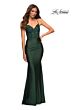 La Femme 30521 Black Lace Bodice Sweetheart Neckline Dress