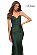 La Femme 30521 Black Lace Bodice Sweetheart Neckline Dress