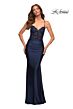 La Femme 30521 Black Lace Bodice Sweetheart Neckline Dress